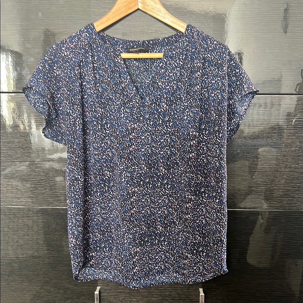 Banana Republic Blue Flutter Sleeve Blouse with Relaxed Fit
